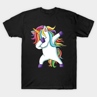 Dabbing unicorn We Wear Red For Red Ribbon Week Awareness T-Shirt